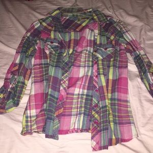 Plaid button down shirt